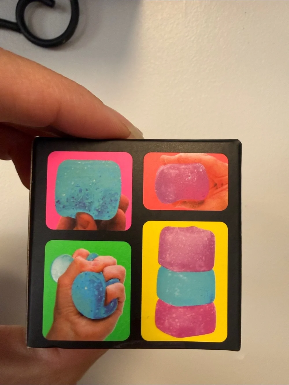 NeeDoh Nice Cube Glitter & Glow Pink Super Solid Squish Toy